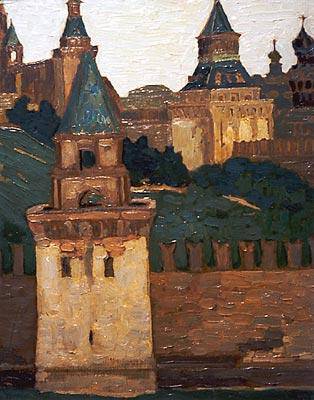 Moscow. View of Kremlin from Zamoskvorechie. - Nicholas Roerich