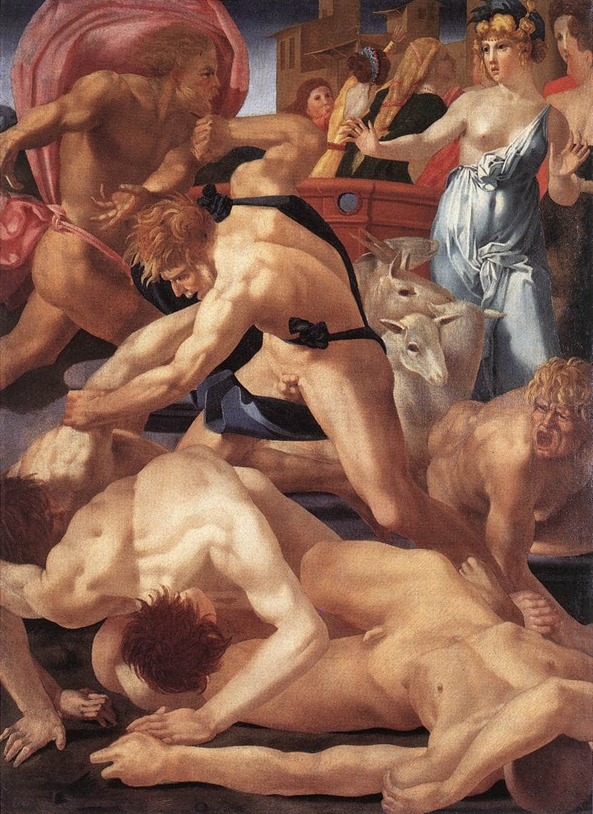 Moses Defending the Daughters of Jethro - Rosso Fiorentino