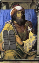 Moses by Justus van Gent — religious oil painting wall art, Northern Renaissance