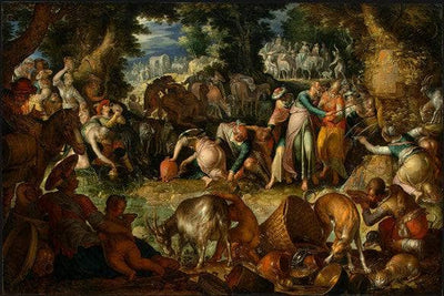 Moses Striking the Rock by Joachim Wtewael — oil painting reproduction