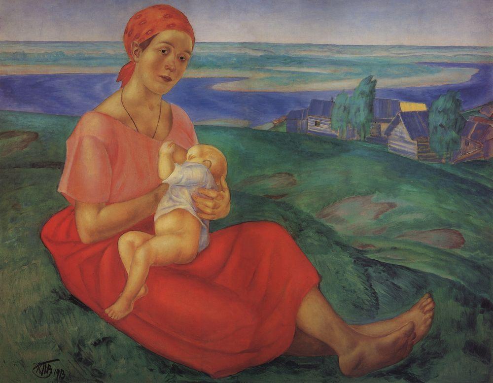 Mother by Kuzma Petrov-Vodkin, hand-painted portrait oil painting reproduction on canvas