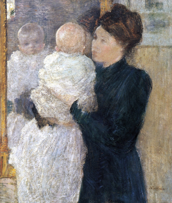 Mother and Child by John Henry Twachtman, hand-painted portrait oil painting reproduction on canvas