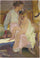 Mother and daughter, Valencia beach in modern living room