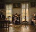 Mother and Mary by Edmund Charles Tarbell — male oil painting wall art, Impressionism
