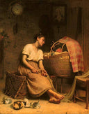 Mother Love by Paul Peel — life oil painting wall art, Academicism