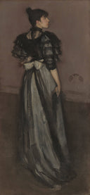 Mother of Pearl and Silver: The Andalusian by James McNeill Whistler, male oil painting wall art, Realism