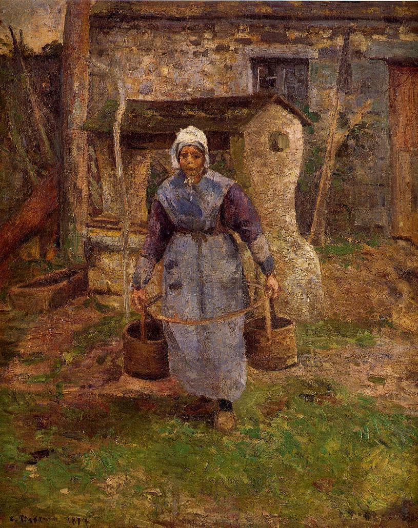 Mother Presle, Montfoucault by Camille Pissarro — hand-painted portrait oil painting reproduction on canvas