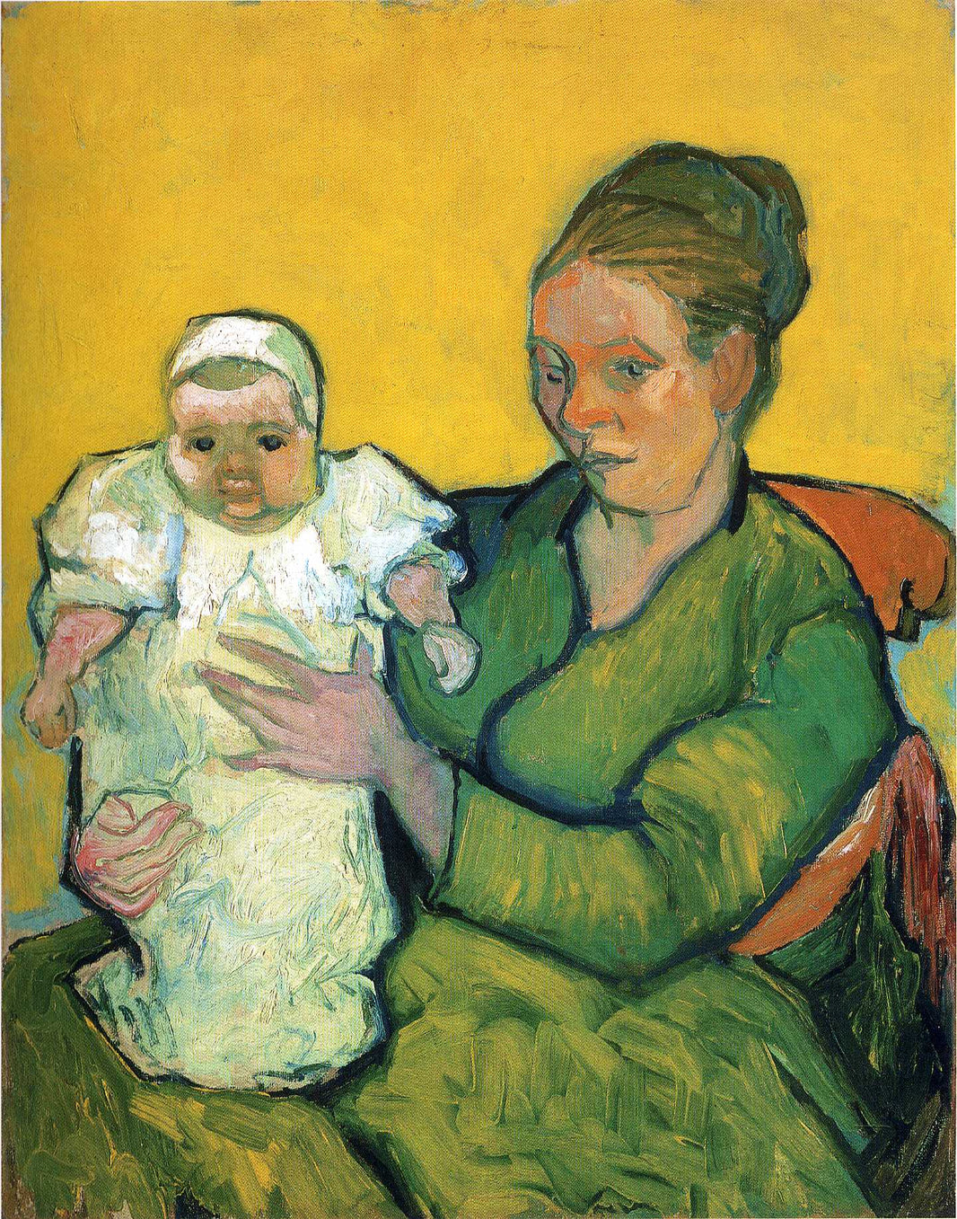 Mother Roulin with Her Baby by Vincent van Gogh — hand-painted portrait oil painting reproduction on canvas