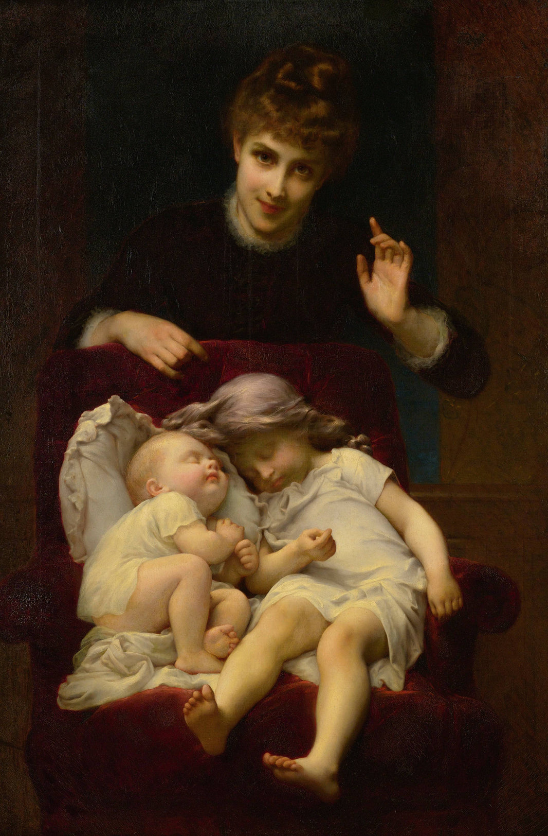 Motherhood by Adolphe Piot — hand-painted portrait oil painting reproduction on canvas