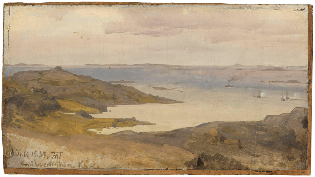Motif From Bohuslän. Study by Andreas Achenbach — hand-painted landscape oil painting reproduction on canvas