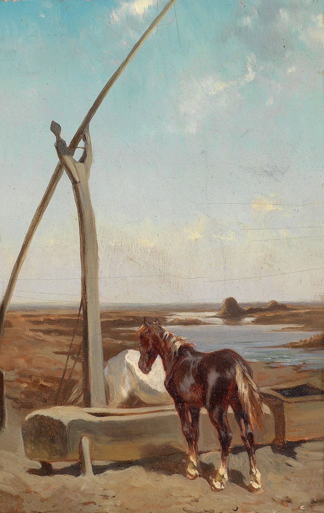 Motif from the Puszta by August von Pettenkofen — hand-painted animal oil painting reproduction on canvas