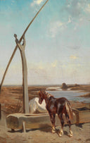 Motif from the Puszta by August von Pettenkofen — rural oil painting wall art, Realism