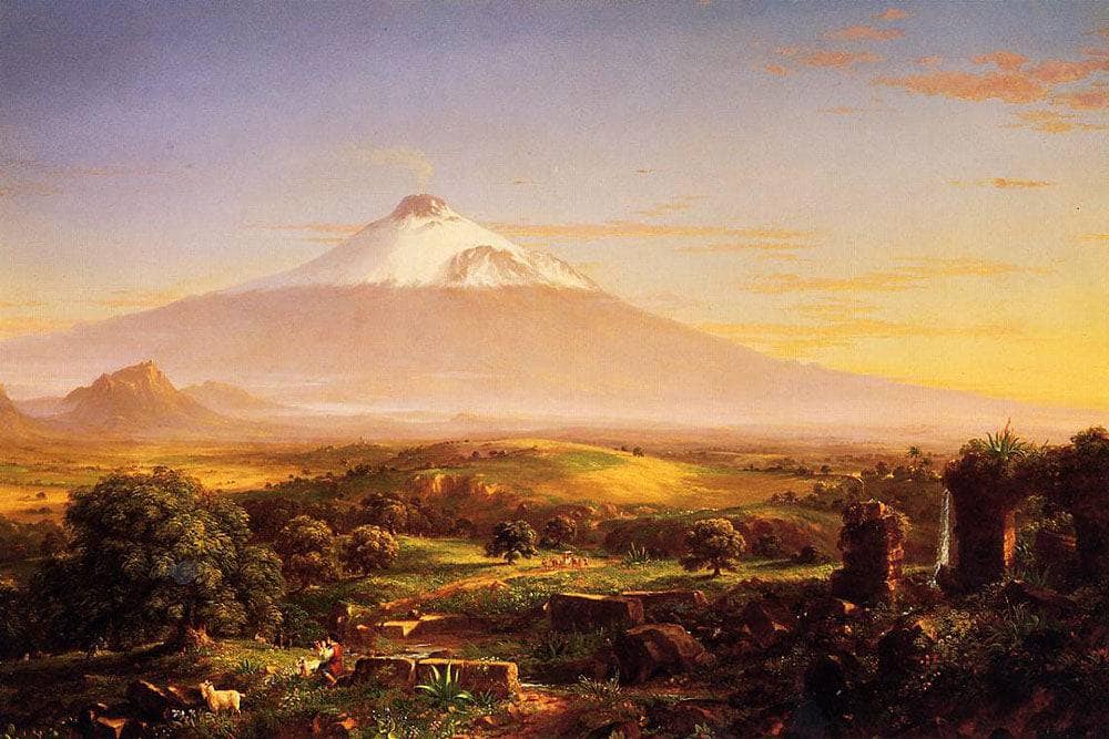 Mount Aetna from Taormina by Thomas Cole — hand-painted landscape oil painting reproduction on canvas