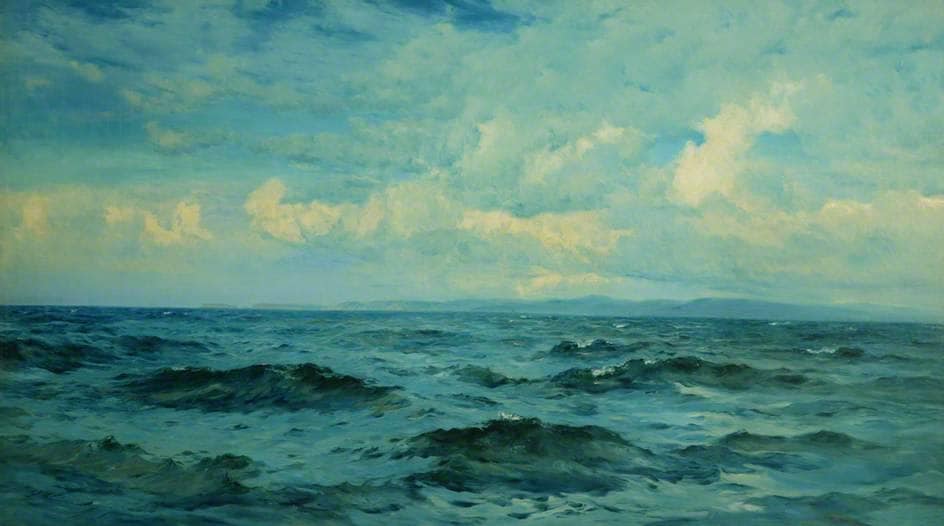 Mount's Bay, Early Morning in the Summer by Henry Moore — hand-painted landscape oil painting reproduction on canvas