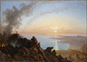 Mount Vesuvius and the Bay of Naples by Franz Ludwig Catel — sea oil painting wall art, Romanticism