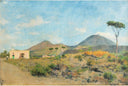 Mount Vesuvius by Émile Friant — hand-painted landscape oil painting reproduction on canvas