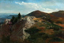 Mountain landscape by August Friedrich Schenck — rural oil painting wall art, Romanticism
