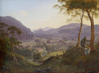 Mountain landscape near Salzburg with young couple