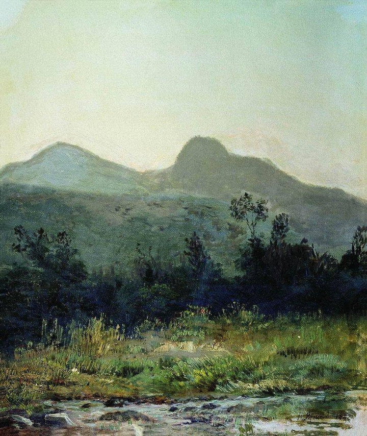 Mountain saddle in the vicinity of Kislovodsk by Mykola Yaroshenko — hand-painted botanical oil painting reproduction on canvas