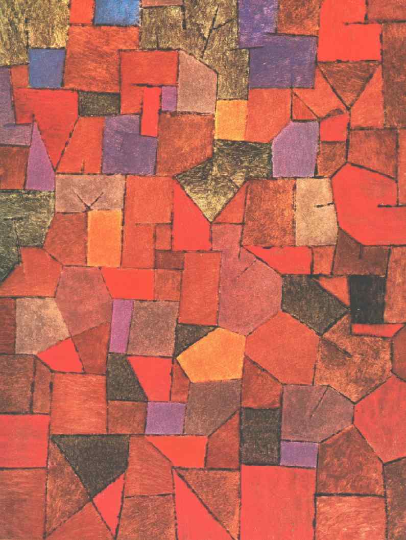 Mountain Village (Autumnal) by Paul Klee — hand-painted abstract oil painting reproduction on canvas
