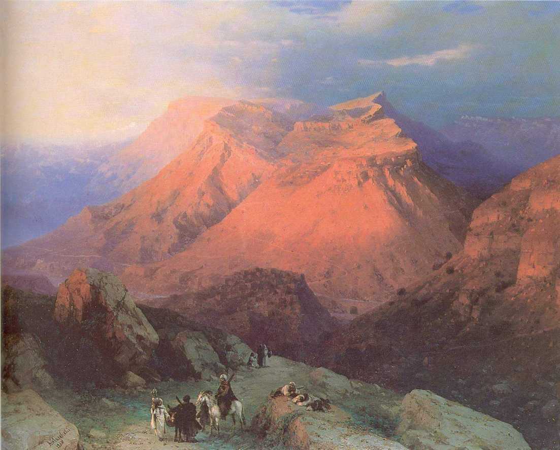 Mountain Village Gunib in Daghestan View from the East - Ivan Aivazovsky