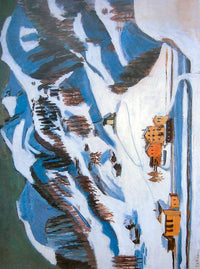 Mountains and Houses in the Snow
