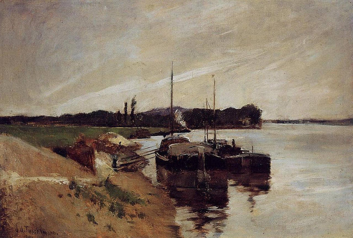 Mouth of the Seine by John Henry Twachtman — hand-painted landscape oil painting reproduction on canvas