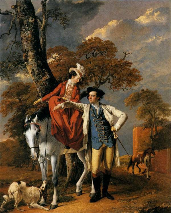 Mr. and Mrs. Thomas Coltman by Joseph Wright — hand-painted animal oil painting reproduction on canvas