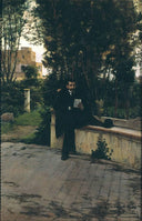 Mr.Quer in the Garden by Santiago Rusinol — hand-painted architectural oil painting reproduction on canvas