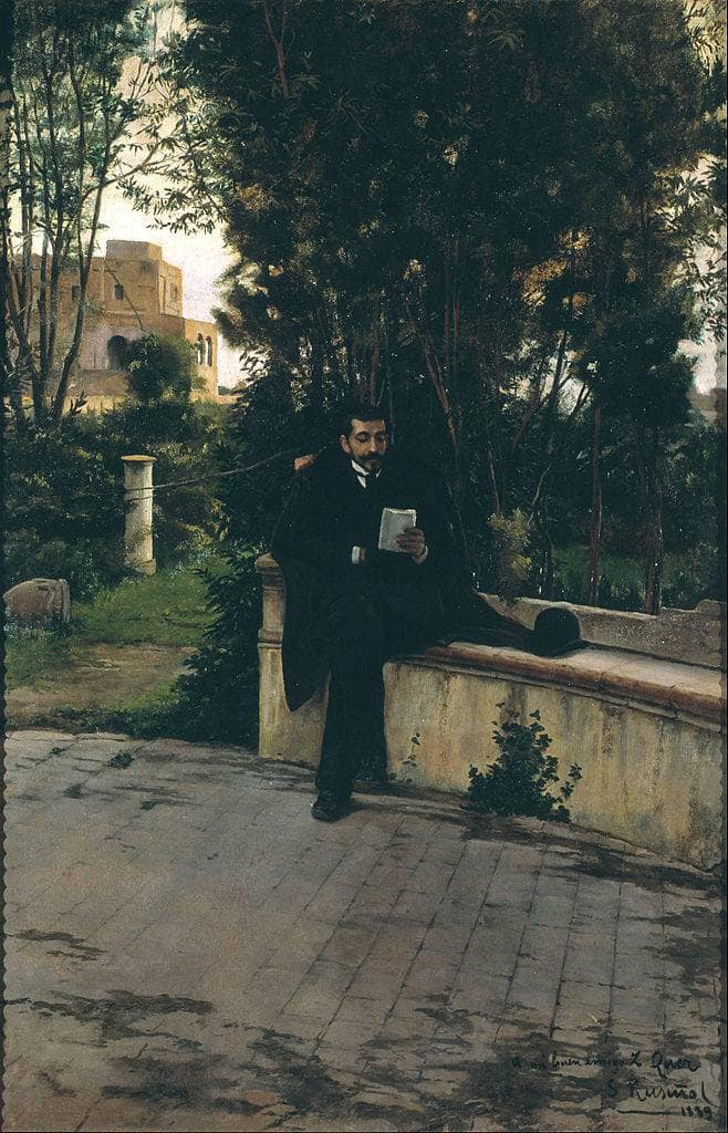 Mr.Quer in the Garden by Santiago Rusinol — hand-painted architectural oil painting reproduction on canvas