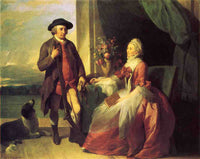 Mr. Robert Grafton and Mrs. Mary Partridge Wells Grafton by Benjamin West — hand-painted portrait oil painting reproduction on canvas