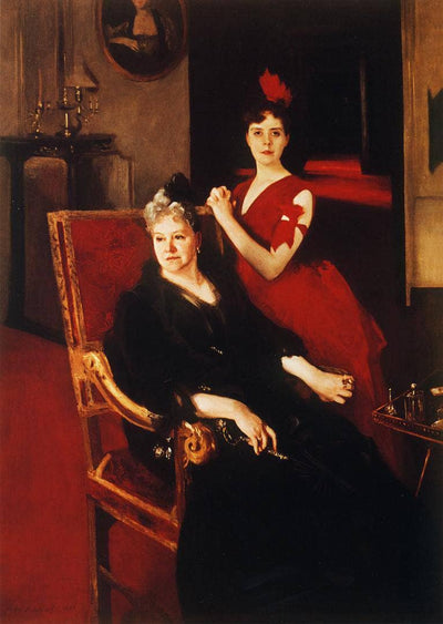 Mrs. Edward Burckhardt and her Daughter Louise in dining room
