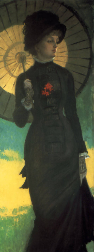 Mrs. Newton with a Parasol in hallway