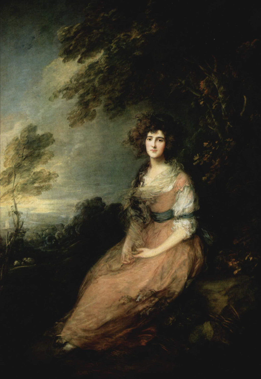 Mrs. Richard Brinsley Sheridan by Thomas Gainsborough — hand-painted portrait oil painting reproduction on canvas