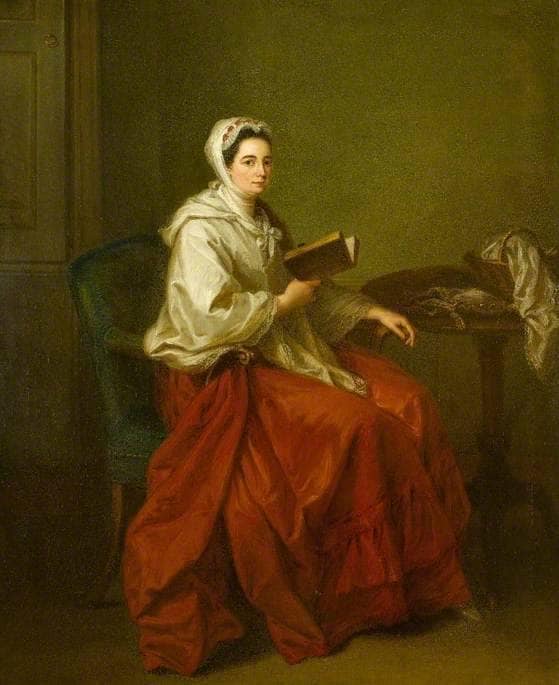 Mrs Russell (1707â1764), Wife of Colonel Charles Russell by Angelica Kauffman — hand-painted portrait oil painting reproduction on canvas