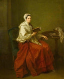 Mrs Russell (1707â1764), Wife of Colonel Charles Russell by Angelica Kauffman — hand-painted portrait oil painting reproduction on canvas