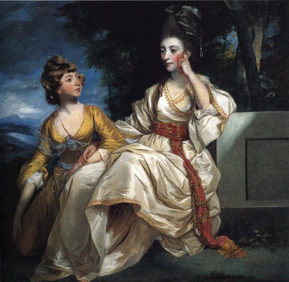 Mrs. Thrale and her Daughter Hester (Queeney) by Joshua Reynolds — hand-painted cultural oil painting reproduction on canvas