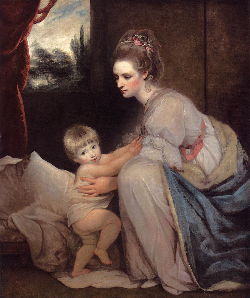 Mrs. William Beresford and her Son John, later Lord Decies by Joshua Reynolds, hand-painted portrait oil painting reproduction on canvas