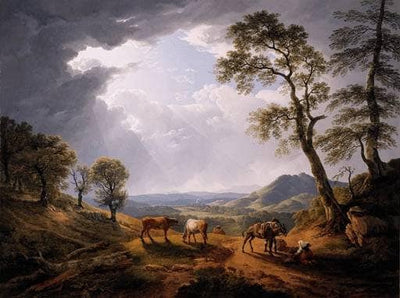 Muleteers halting on a mountain pass in the Roman Campagna by Hendrik Voogd — oil painting reproduction