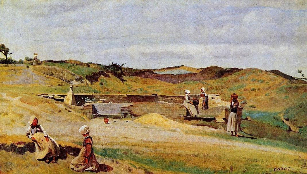 Mur (Cotes du Nord) by Camille Corot — hand-painted landscape oil painting reproduction on canvas