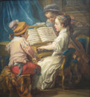 Music by Charles-Andre van Loo (Carle van Loo) — hand-painted portrait oil painting reproduction on canvas
