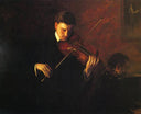 Music by Thomas Eakins — hand-painted portrait oil painting reproduction on canvas