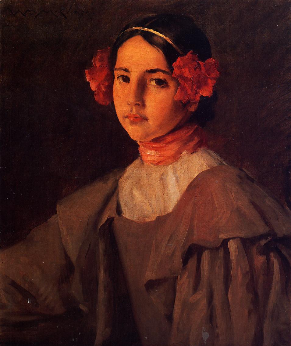 My Daughter Alice by William Merritt Chase — hand-painted portrait oil painting reproduction on canvas