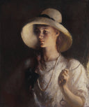My Daughter by Frank W. Benson — hand-painted portrait oil painting reproduction on canvas