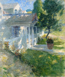 My House by John Henry Twachtman — hand-painted architectural oil painting reproduction on canvas