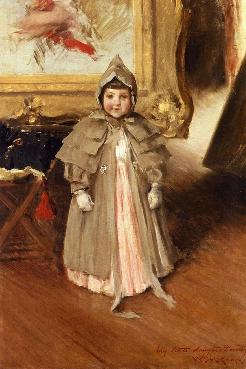 My Little Daughter Dorothy by William Merritt Chase — hand-painted portrait oil painting reproduction on canvas