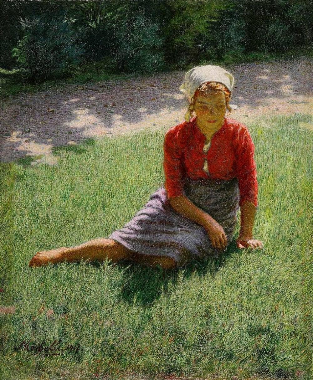 My Teresa by Angelo Morbelli — hand-painted landscape oil painting reproduction on canvas