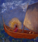 Mysterious Boat by Odilon Redon — hand-painted nautical oil painting reproduction on canvas
