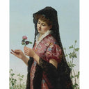 Thoughts of love by Filippo Indoni — female oil painting wall art, Romanticism