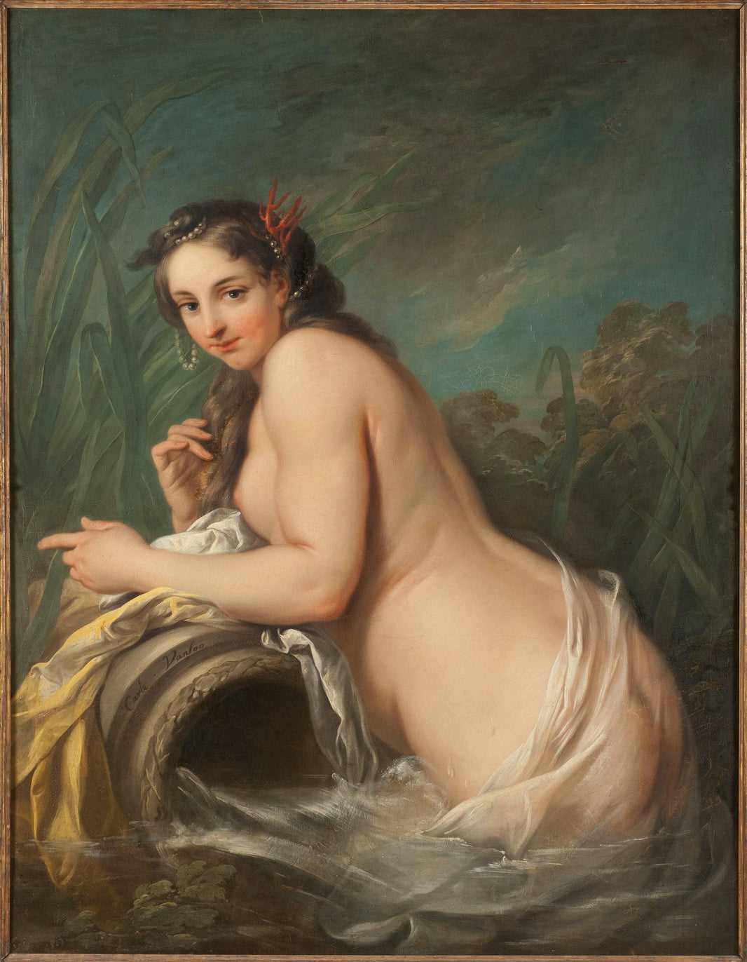 Naiad by Charles-Andre van Loo (Carle van Loo) — hand-painted cultural oil painting reproduction on canvas